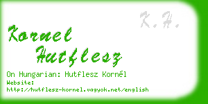 kornel hutflesz business card