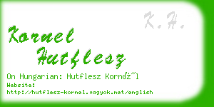 kornel hutflesz business card